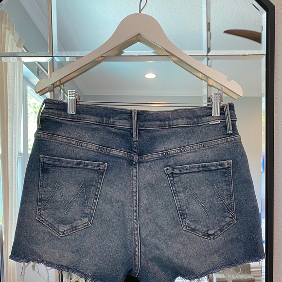 Mother High Waisted Rascal Slit Fray Shorts - Picture 2 of 4